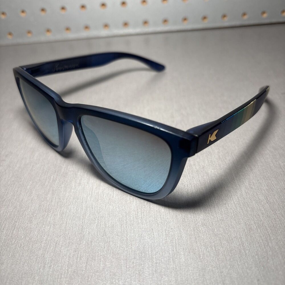 Knockaround Sunglasses Premiums Blue Frame Blue Mirrored Lens Sport Rubber